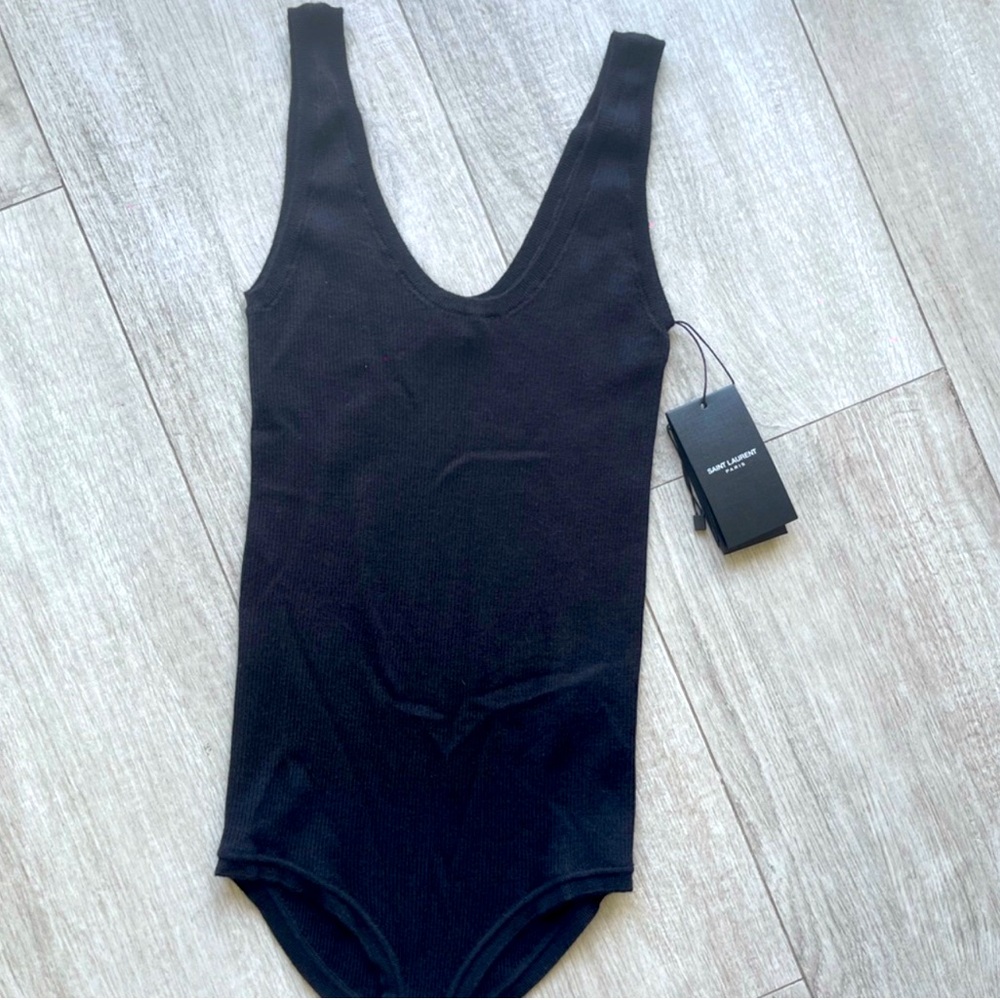 RARE YSL black tank bodysuit XS